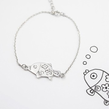 上傳您小寶貝兒童畫 訂製獨一無二的首飾 / 925純銀手鍊(一體式)