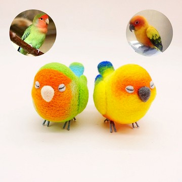 可定制一隻有想法的鳥 - 羊毛氈鸚鵡 來圖客制 紀念品禮物