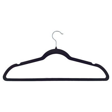 ROYALLIN 蘿林嚴選 無痕防滑植絨衣架 黑色  1組