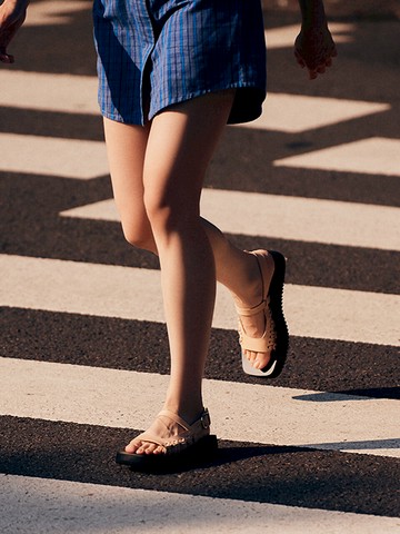 Saki Woven Platform Sandals - Natural (HN114-VTNT)