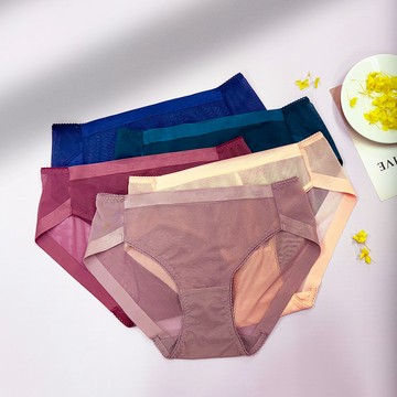 【曼黛瑪璉】低腰三角網內褲 L-XL(藍/綠/粉/灰/紫)