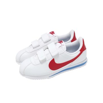 Nike 休閒鞋 Cortez PS 中童 阿甘鞋 童鞋 白 紅 魔鬼氈  IQ7636-101