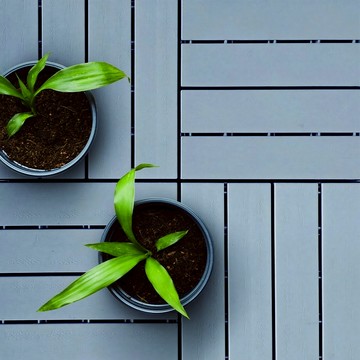 日式木紋防水拼接地板灰-9入