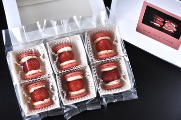 米夏法式甜點/法式草莓馬卡龍/6入盒裝
