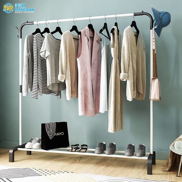 晾衣架落地臥室內單桿涼曬掛衣架家用折疊晾衣桿陽臺簡易衣服架子