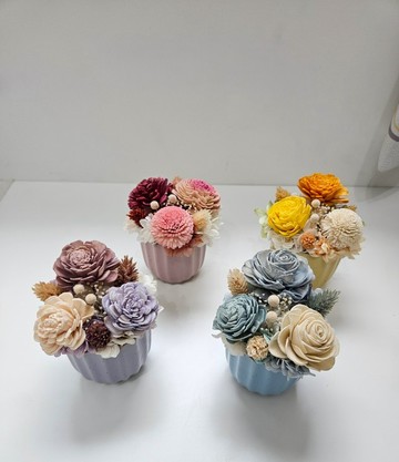 繽紛色系可愛小桌花 擴香花花禮 索拉花