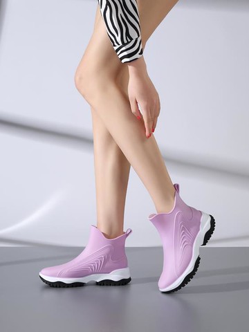 春季新款雨鞋女時尚款外穿短筒百搭防水防滑加厚雨靴套鞋女【林之舍】