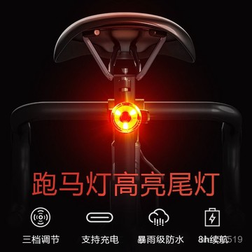 自行車山地尾燈充電單車山地車公路夜騎警示燈騎行騎燈裝備車燈