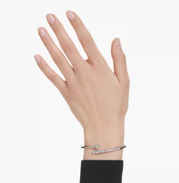 【Swarovski 施華洛世奇】Sublima 手鐲 (白色 鍍黑鉻色)(M)(5723171)