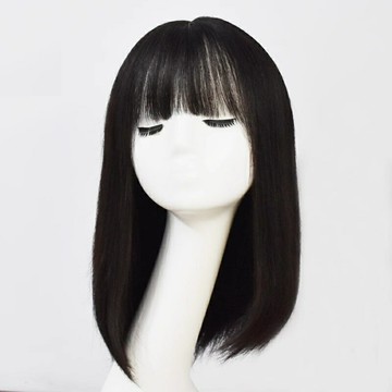【巴黎精品】長假髮整頂真髮-40cm遞針分縫內扣鎖骨髮女假髮3款a1bi35