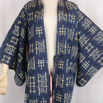 日本古著羽織 和服夾克 短版晨袍