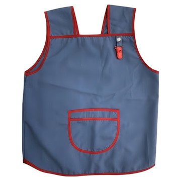 優選 牛仔經典輕便圍兜 紅色滾邊 (含手帕夾)-4號 Cotton35%+Polyester65%  1個  1件