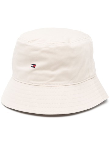 Tommy Hilfiger - logo-embroidered bucket hat - men - Cotton - One Size - Neutrals