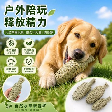 【48時熱賣】狗狗玩具草編球草編玩具丰容玩具居家玩具寵物玩具潔齒耐咬草編棒