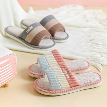 亞麻拖鞋女春秋居家用防滑居家夏季情侶軟底臥室男士拖鞋四季