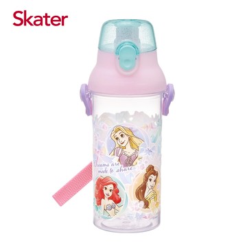 日本 SKATER - (兒童)直飲式透明水壺-迪士尼公主Share-480ml