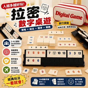 廢物專賣店 拉密 以色列麻將 Rummy 繁體中文拉密 拉密牌 數字桌遊 家庭桌遊 聚會桌遊 旅行袋裝 團康遊戲