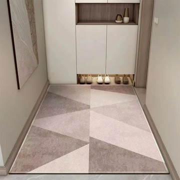 AFAMIC 艾法 高質感玄關止滑落塵刮泥吸水腳踏地毯/比利時絲圈絨印花TPR地墊  1個  90 x 60 x 0.7cm  三角平行