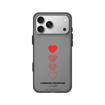 iPhone 17 Pro Max Clear (相機按鈕) 酷墨灰 - Valentine's Day Collection - 愛的方程式：心動頻率（紅）