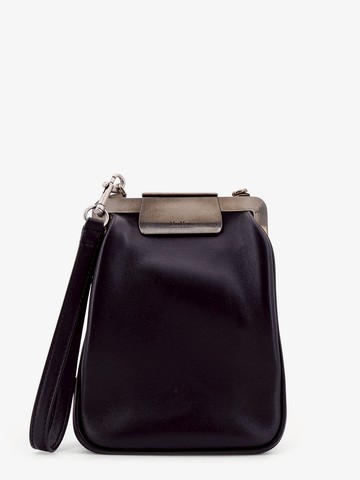 Leather handbag with metal logoed detail - MAX MARA - gender_Woman