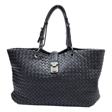 BOTTEGA VENETA BV 寶緹嘉 黑色 羊皮編織 Capri 托特包 297983 【二手名牌BRAND OFF】