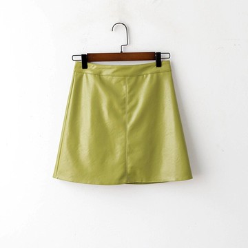 現貨+預購 皮裙短裙-PU純色A字裙防走光女裙子3色73xg13【獨家進口】【米蘭精品】
