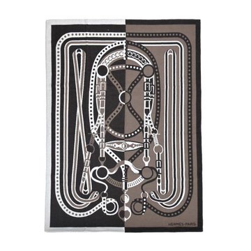 Hermes 愛馬仕 Grand Tralala提花羊毛絨毯(棕)