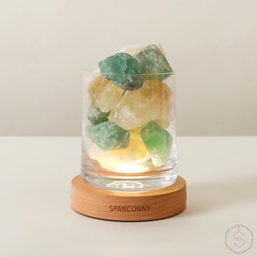 豐盈之旅 | 黃水晶 x 綠螢石 | 水晶氣氛燈