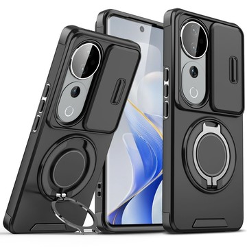 商務指環旋轉支架 保護殼 鏡頭推窗 手機殼 防摔殼 適用於 VIVO V70 V60 V50 V40 lite