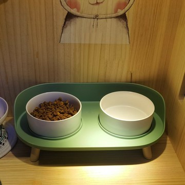 貓碗雙碗陶瓷貓食盆防打翻保護頸椎貓咪喝水碗狗碗寵物碗貓咪用品