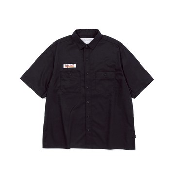 日本限定 POLER RELAX WORK SHIRT EMBROIDERY 休閒工裝襯衫 / 短袖襯衫 / 電繡 / 黑色