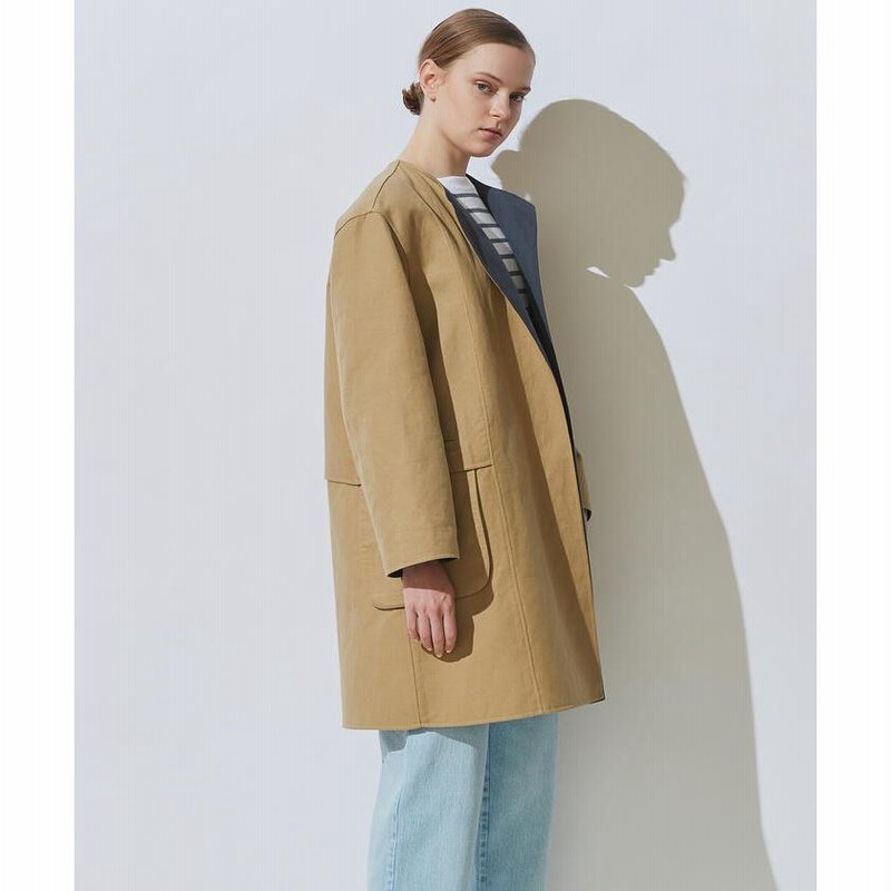 GALERIE VIE ギャルリーヴィーリネンノーカラーコート