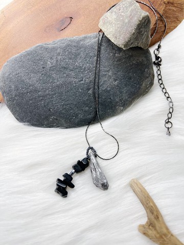 反叛系冥王星光隕x黑瑪瑙石 半寶石 原創手作小眾 串珠項鍊