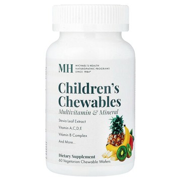 Michael's Health, 兒童咀嚼片，多維生素和礦物質，天然混合水果味，60 片素食咀嚼片