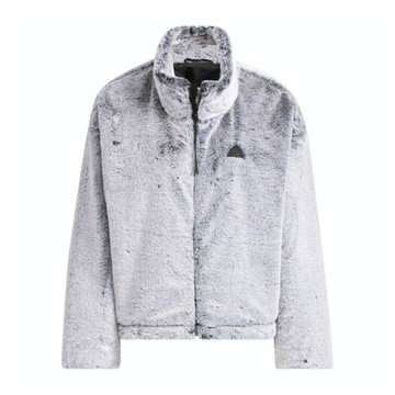 Adidas Warm JKT JJ1081 女 立領外套 運動外套 休閒穿搭 毛絨 保暖 灰