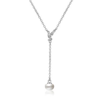 925純銀項鍊珍珠吊墜-時尚優雅細緻氣質女飾品73qi18【獨家進口】【米蘭精品】