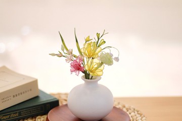小蒼蘭/康乃馨 /樹脂水晶花束 盆花擺飾