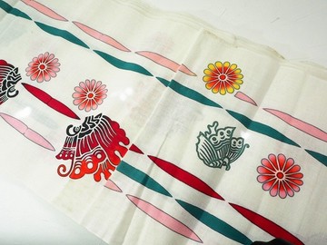 m0030 未使用 花蝶紋樣 布捲 1000cm 古布 古裂 棉 japanese fablic cotton