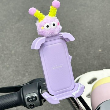 🌟機車支架🌟2025新款毛球怪可愛電動車手機支架摩托自行通用騎行導航架防震抖機車手機架 機車手機支架 手機架機車 機