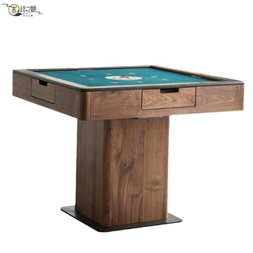 免運 快速出貨黑胡桃木實木全自動麻將機現代簡約中式靜音電動麻將桌餐桌兩用