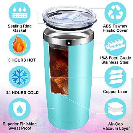 20 Pack Insulated Coffee Tumbler 20oz Stainless Steel Vacuum Travel Tumbler Cup with Lid and Straw Powder Coated Coffee Cup Mugs for Cold or Hot Drink