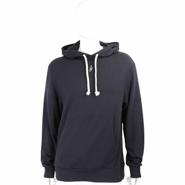 J.W. Anderson 刺繡船錨黑色棉質連帽長袖口袋運動衫 大學T(男款)