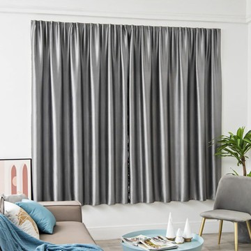 【嵐楓居家】布拉格全遮光魔術貼/穿桿式兩用窗簾120*160cm-清碳灰_廠商直送