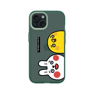 iPhone 15 Clear 憂墨綠 - 懶散兔與啾先生 Lazy Rabbit and Mr.Chu - 看著你