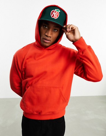 ASOS DESIGN heavyweight oversized hoodie in red