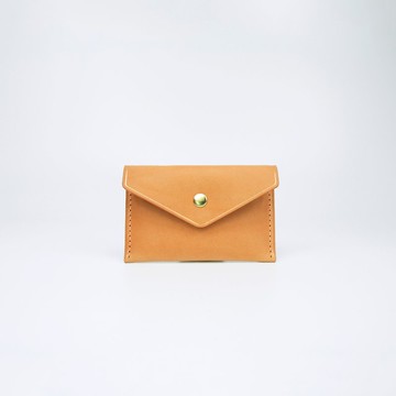 真皮金邊名片夾 (黃褐色)