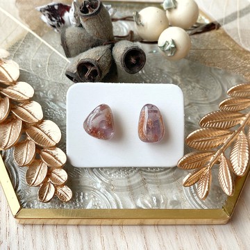 石光-天然礦石耳環-紫幽靈02