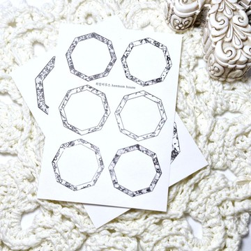 黑色八角框紙貼紙