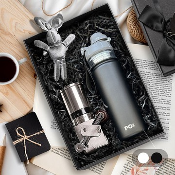 PO:Selected｜丹麥手沖咖啡二件禮盒組(咖啡磨2.0/醇泡保溫杯-共2色)