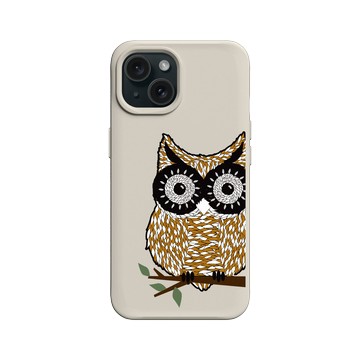 iPhone 15 SolidX 貝殼灰 - 花生騷 WasangShow - 貓頭鷹